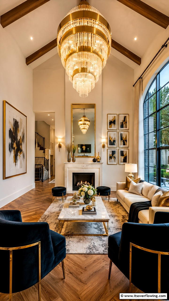 Statement Lighting Fixtures - 21 Dramatic Vaulted Ceiling Ideas to Enhance Living Spaces
