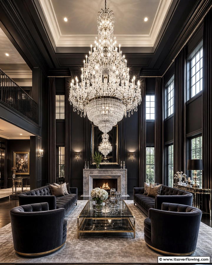 Statement Lighting FixturesExact - 25 Dark Living Room Ideas for a Moody and Chic Space
