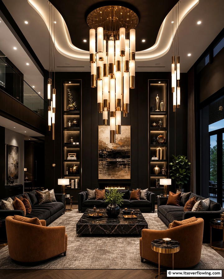 Statement Lighting FixturesOne - 25 Dark Living Room Ideas for a Moody and Chic Space