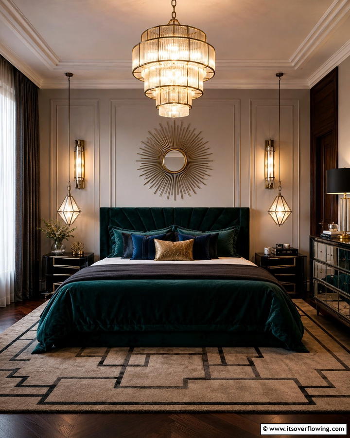 Statement Lighting FixturesOne - 25 Art Deco Bedroom Ideas for a Timeless Look