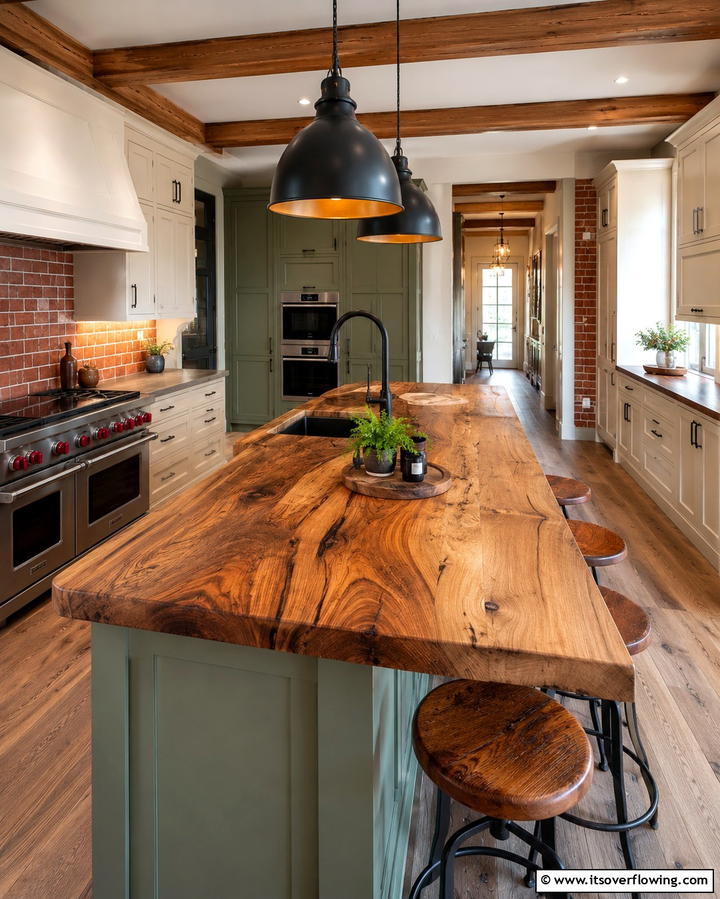 Statement Making with Wide Plank Countertops - 20 Wood Countertop Ideas for a Natural and Stylish Kitchen