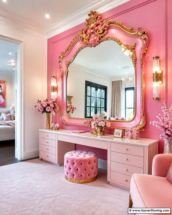 Statement Mirror - 25 Fun Barbie Room Ideas for Kids and Collectors