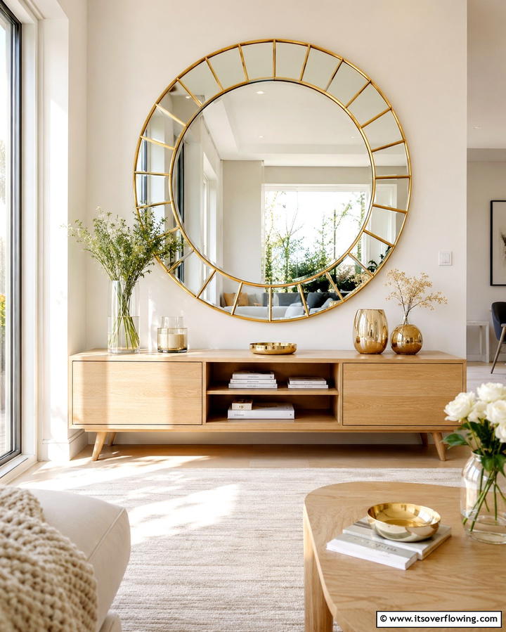 Statement Mirror - 25 TV Console Decor Ideas to Elevate Your Living Room
