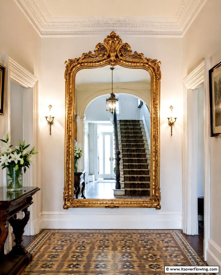 Statement Mirrors - 25 Victorian Hallway Ideas for a Grand Entrance