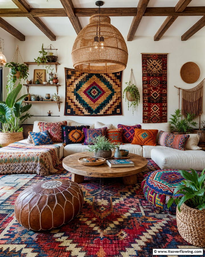 Statement Pendant Lighting - 20 Gypsy Bohemian Living Room Ideas for Free Spirits