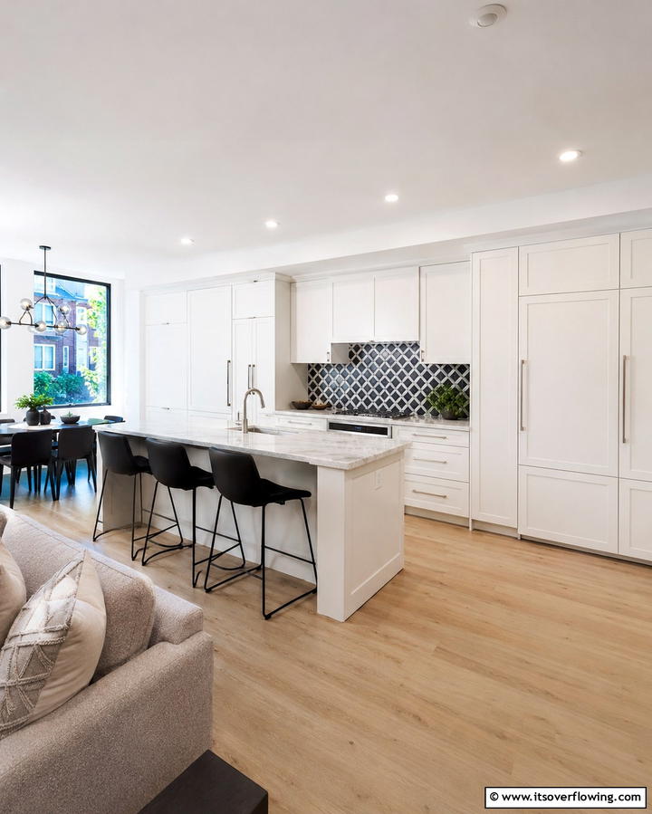 Statement Pendant Lights - 20 Townhouse Kitchen Ideas for Small Spaces