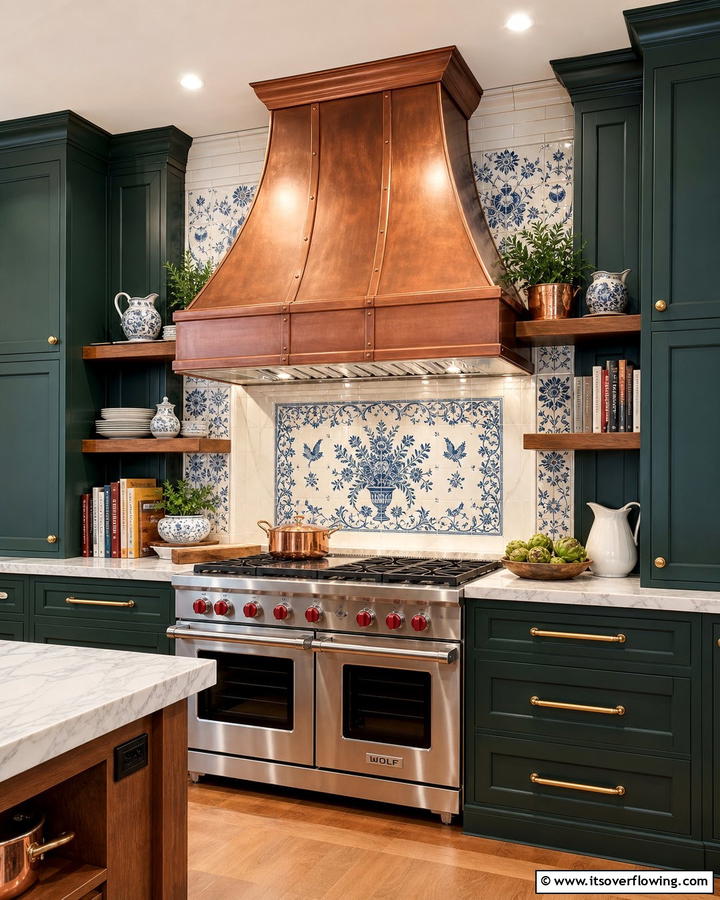 Statement Range Hood - 20 Cozy Kitchen Ideas to Make Your Space Warm and Inviting