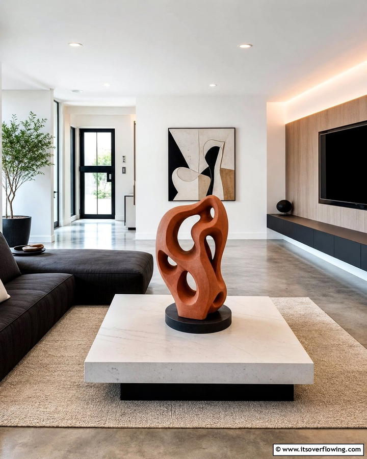 Statement Sculpture - 20 Coffee Table Centerpiece Ideas for Stylish Living Rooms