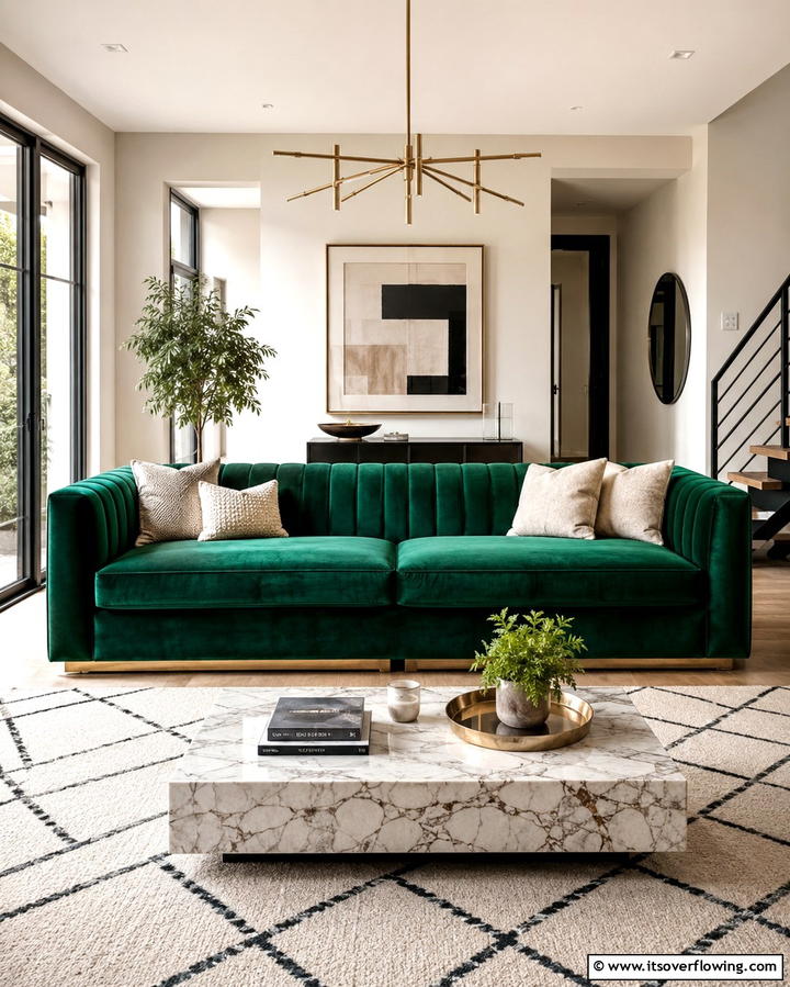 Statement Sofa - 30 Living Room Furniture Layout Ideas for Optimal Flow