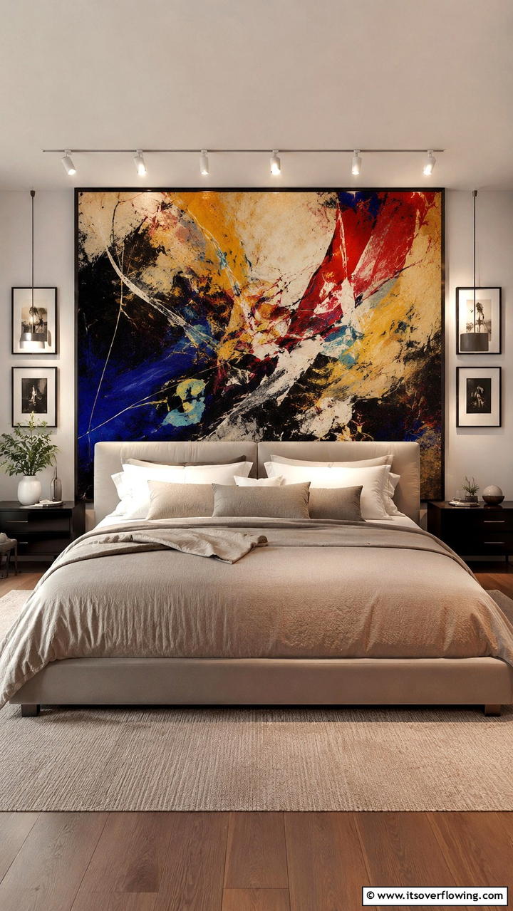 Statement Wall Art - 30 Bedroom Ideas For Couples- Romantic Retreat Inspiration