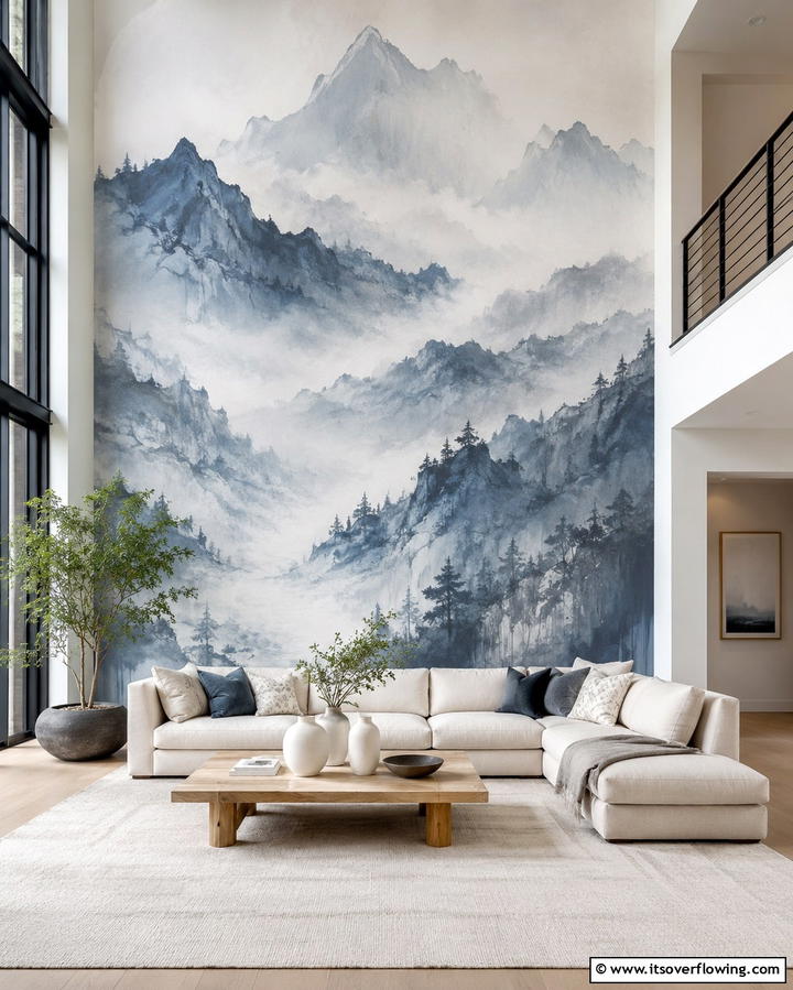 Statement Wall Murals - 30 High Ceiling Wall Decor Ideas for Tall Interior Spaces