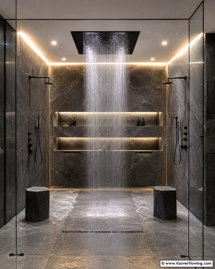 Statement Wall with Bold Tiles - 25 Large Bathroom Ideas for a Luxurious Retreat