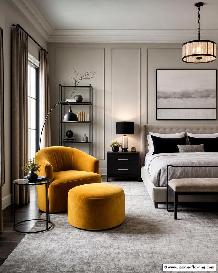 Statement Yellow Furniture - 25 Yellow and Grey Bedroom Ideas for a Chic Look