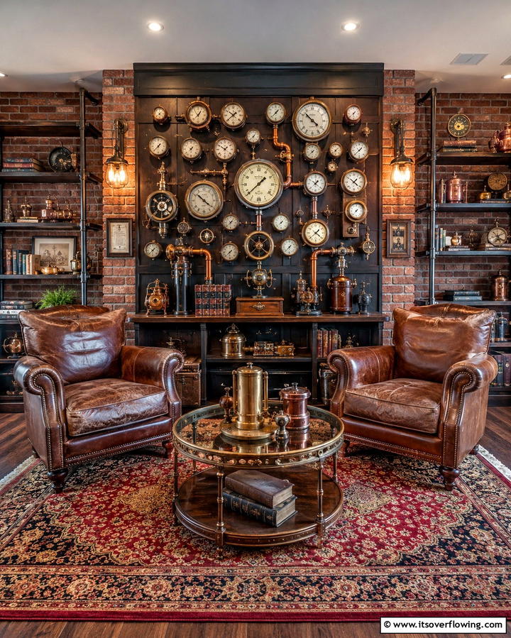 Steam Gauges as Decorative Pieces - 20 Steampunk Living Room Ideas for Unique Decor
