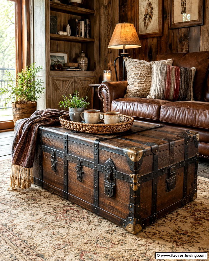 Steamer Trunks as Coffee Tables - 25 Steampunk Interior Design Ideas for Unique Homes