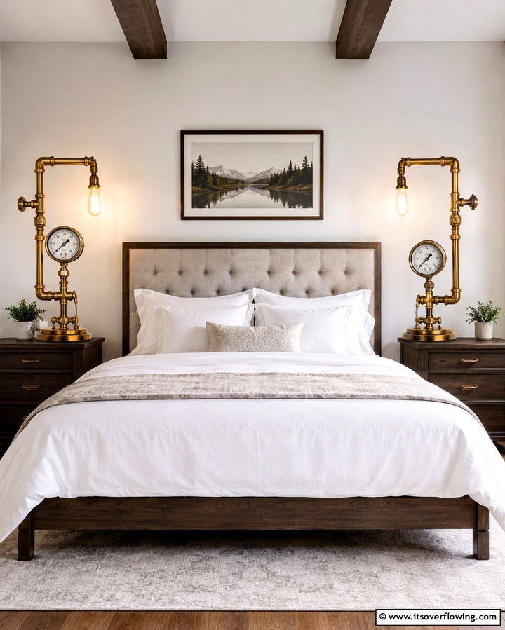Steampunk Inspired Bedside Lamps - 25 Steampunk Bedroom Ideas for a Unique Vintage Look