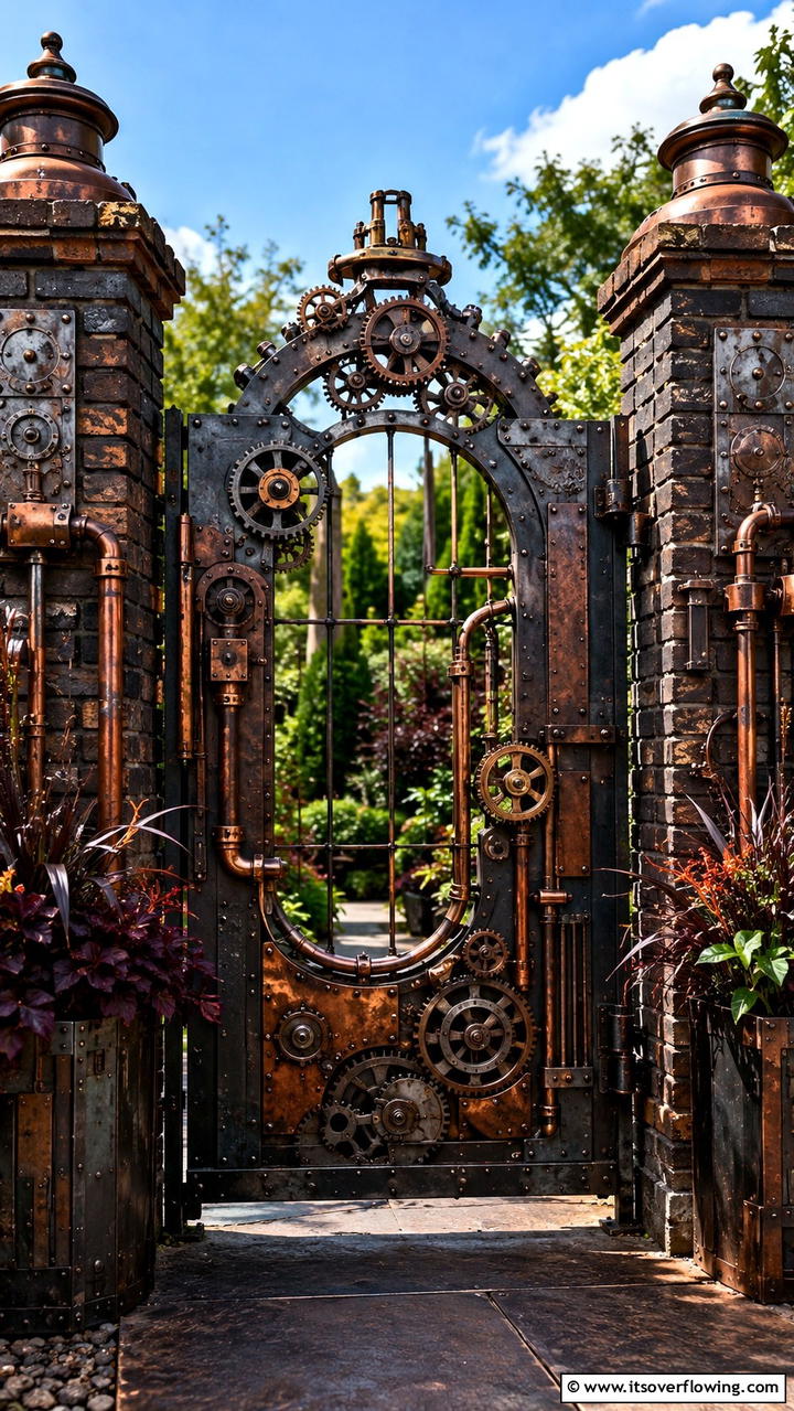 Steampunk Inspired Entryway - 30 Garden Gate Ideas- Charming Entrances & DIY Projects