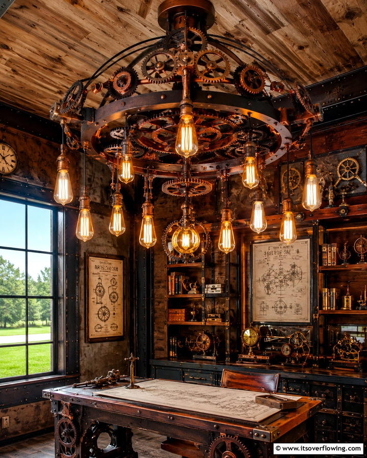 Steampunk Inspired Lighting Fixtures - 25 Steampunk Interior Design Ideas for Unique Homes