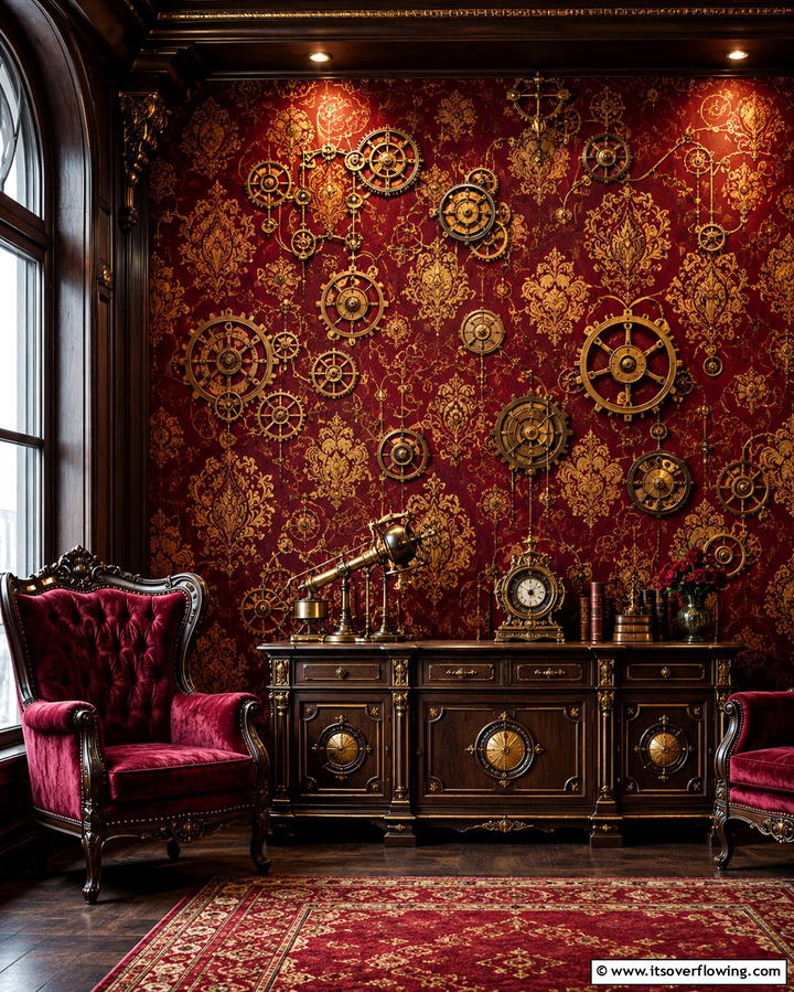 Steampunk Inspired Wallpapers - 25 Steampunk Interior Design Ideas for Unique Homes