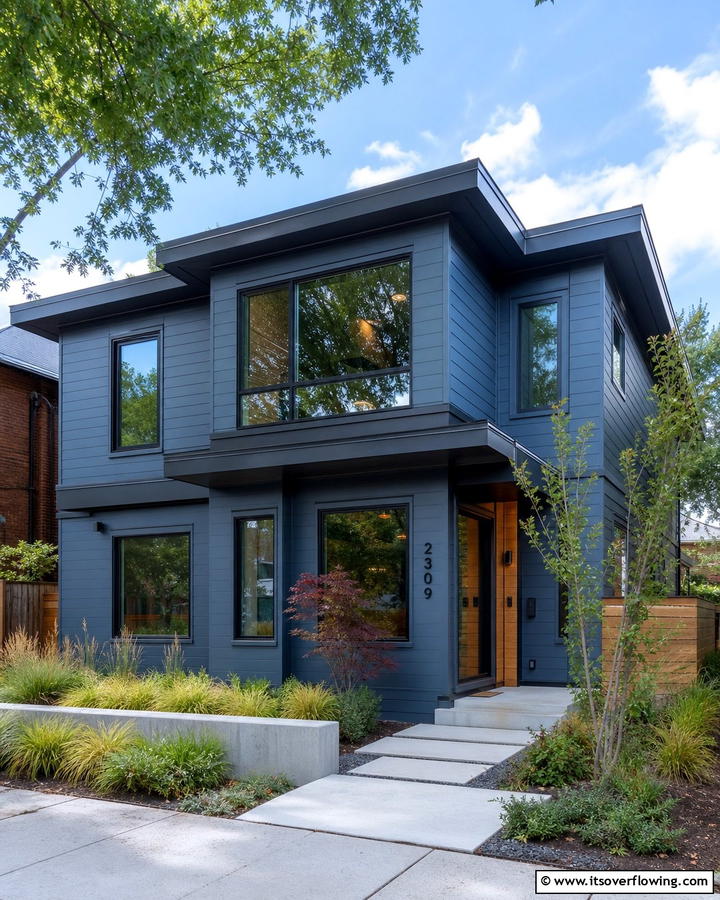 Steel Blue Sophistication - 20 Midnight Blue and Dark Blue House Siding Colors