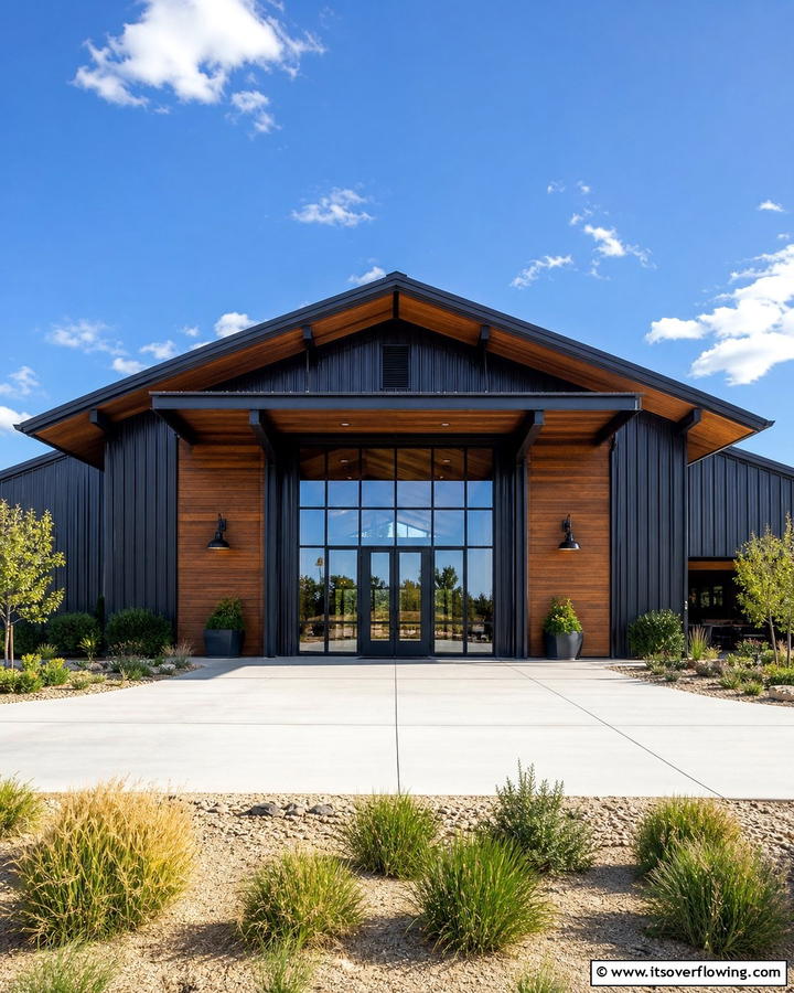 Steel Framed Entryways - 20 Barndominium Exterior Ideas for Curb Appeal
