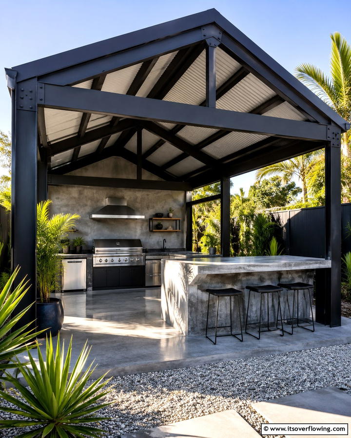 Steel Framed Gable Roof - 25 Gable Patio Roof Design Ideas for a Stylish Outdoor Space