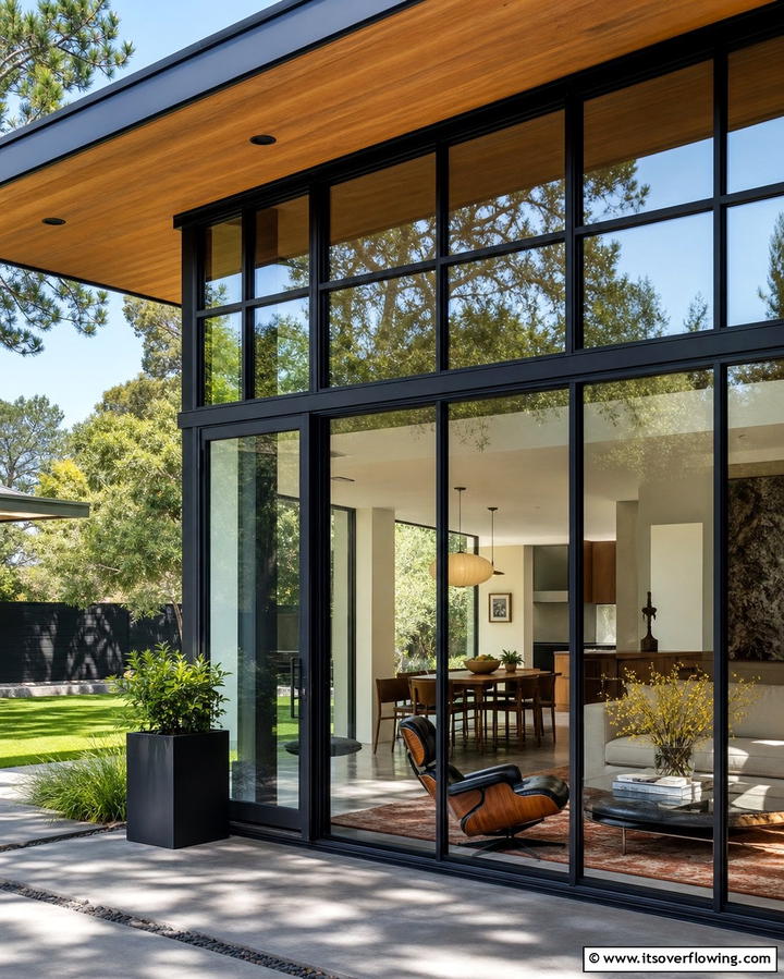 Steel Framed Windows - 25 Mid-Century Modern Exterior Home Ideas for a Timeless Look