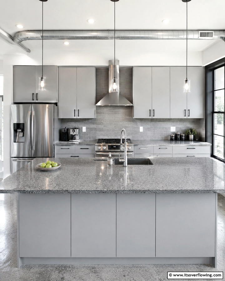 Steel Gray Granite Countertops - 25 Granite Kitchen Countertop Ideas for Elegant Kitchens