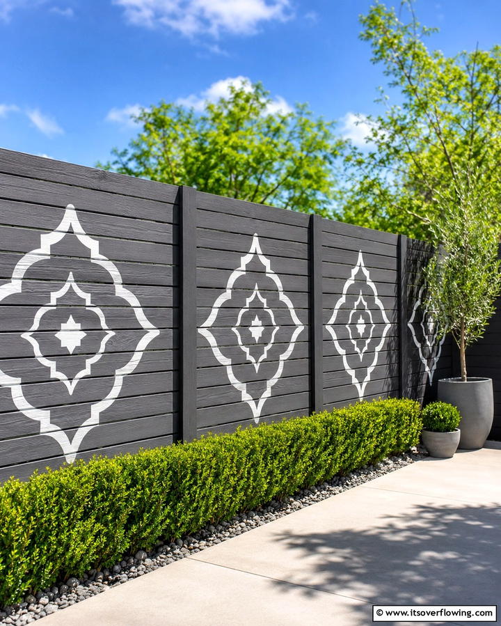 Stenciled Art Patterns - 25 Fence Art Ideas to Add Personality to Your Yard