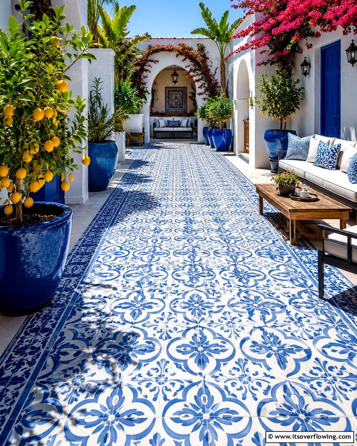 Stenciled Concrete Walkways for Creative Designs - 25 Paver Walkway Ideas to Enhance Your Outdoor Space
