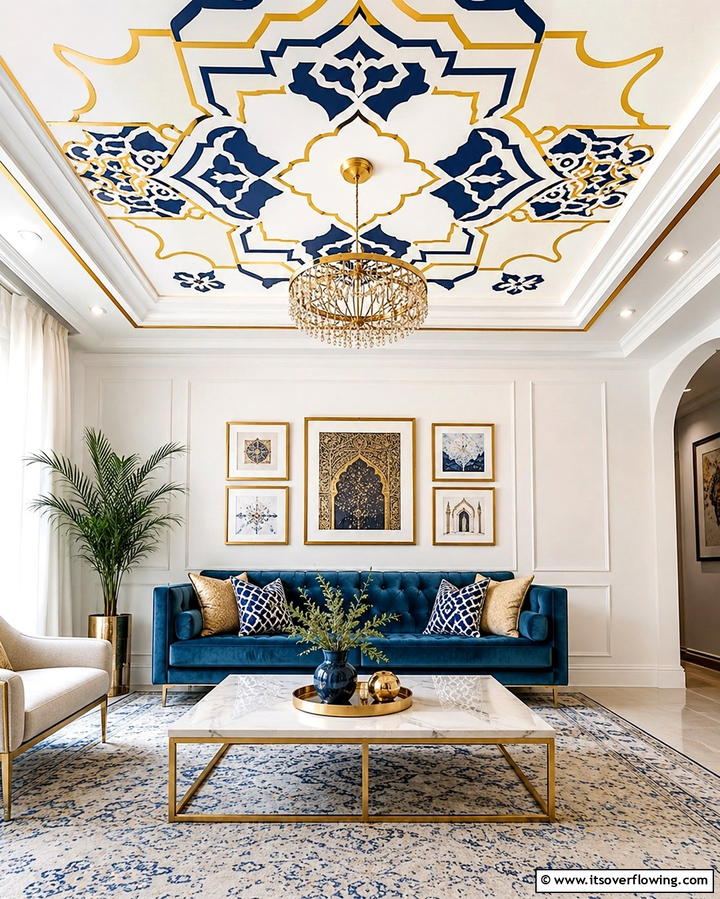 Stenciled Designs for Artistic Flair - 25 Affordable Cheap Ceiling Ideas for Your Home