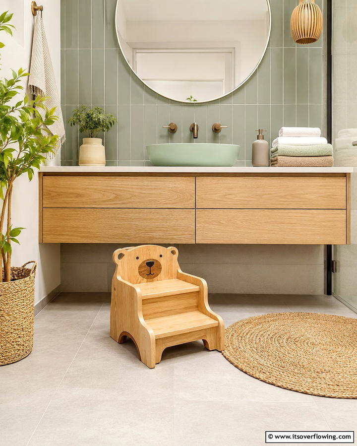 Step Stools with PersonalityOne - 25 Kids Bathroom Ideas for Fun and Functionality