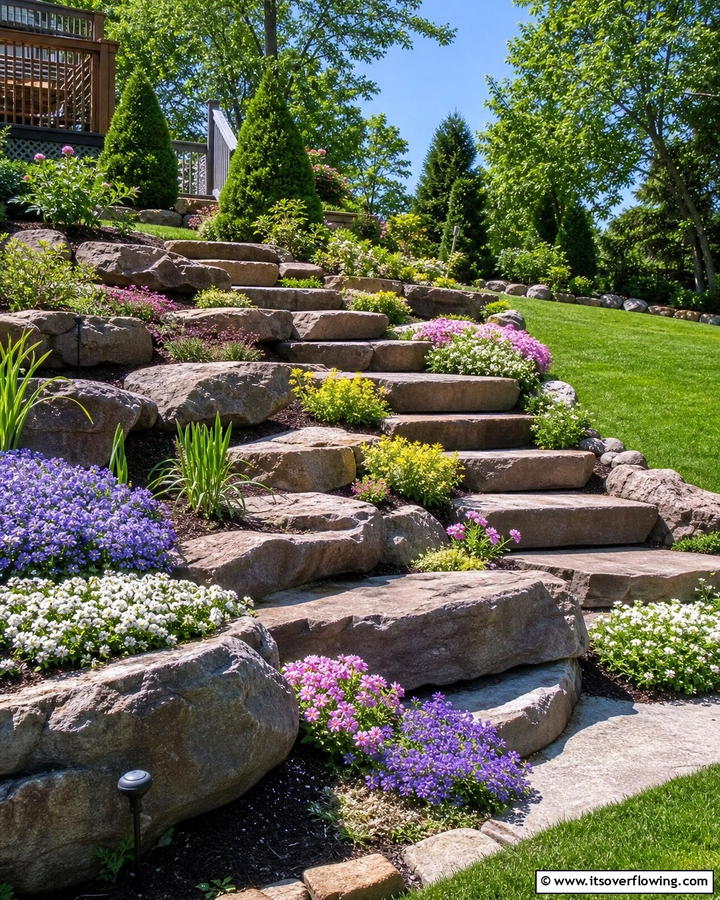 Stepped Rock Retaining Wall - 20 Natural Rock Retaining Wall Ideas for a Stunning Yard