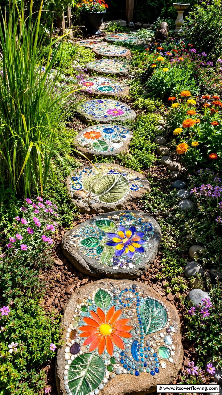 Stepping Stone Art - 30 Garden Art Ideas to Personalize Your Outdoor Space