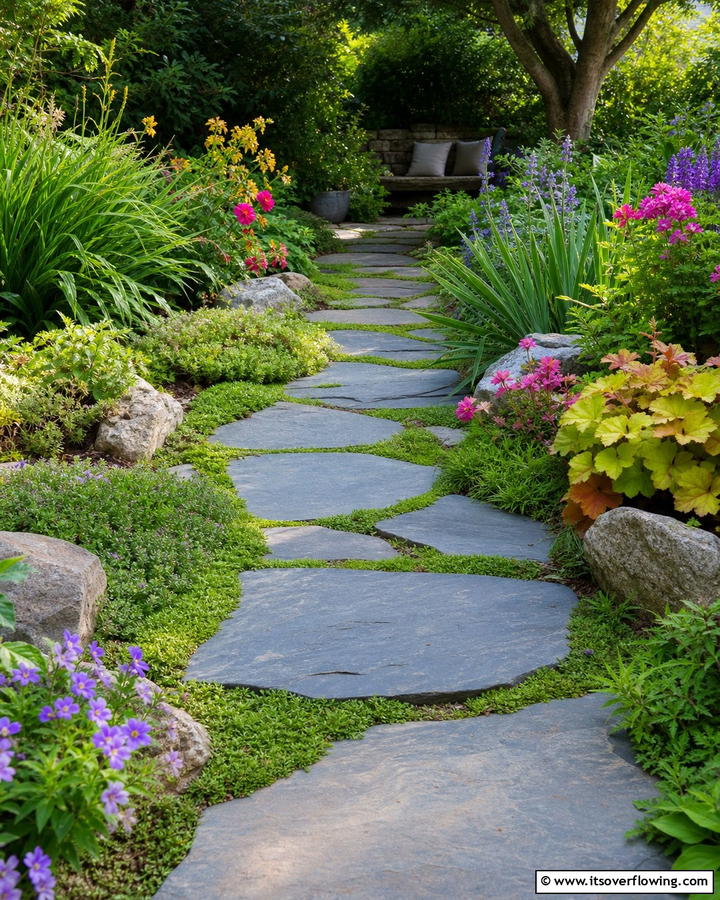 Stepping Stone Bluestone Pathway - 25 Bluestone Walkway Ideas for Your Garden