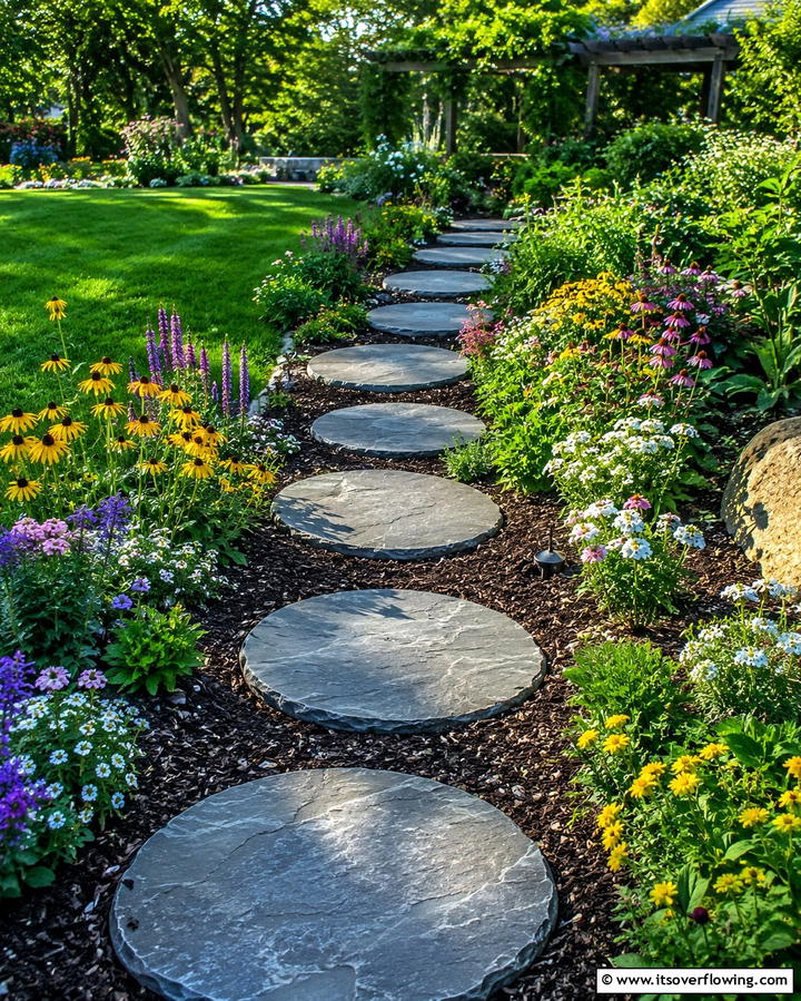 Stepping Stone Garden Paths - 25 Rock Landscaping Ideas to Transform Your Outdoor Space