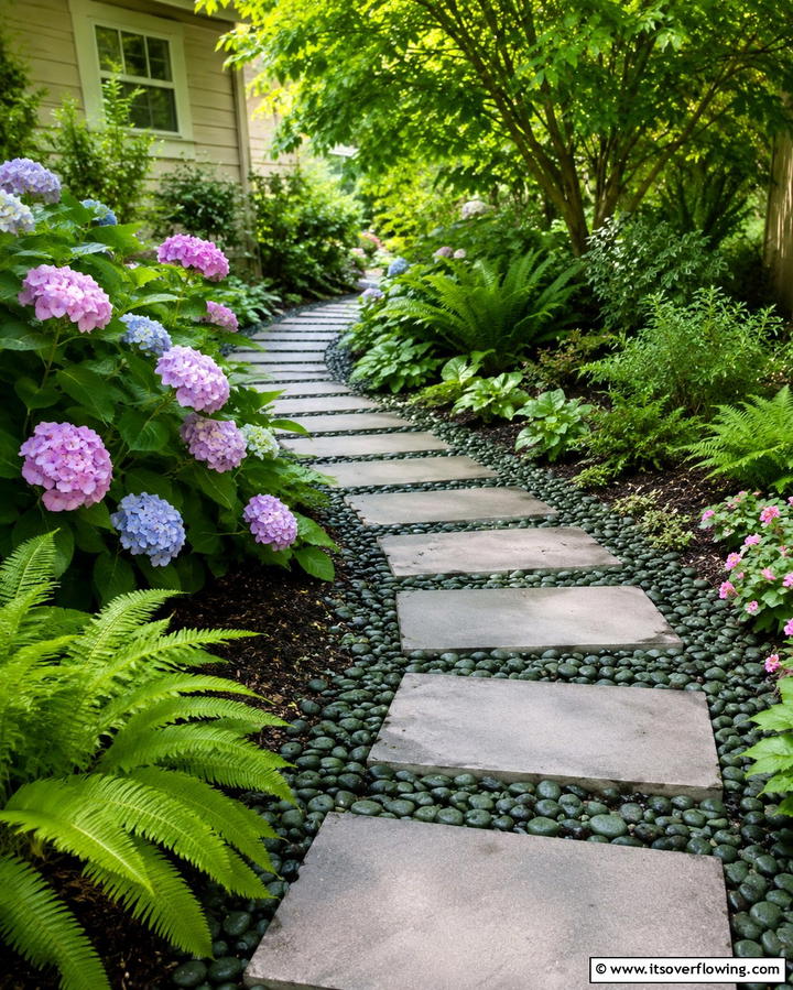Stepping Stone Paver Pathway - 25 Concrete Paver Walkway Ideas for Durable Design