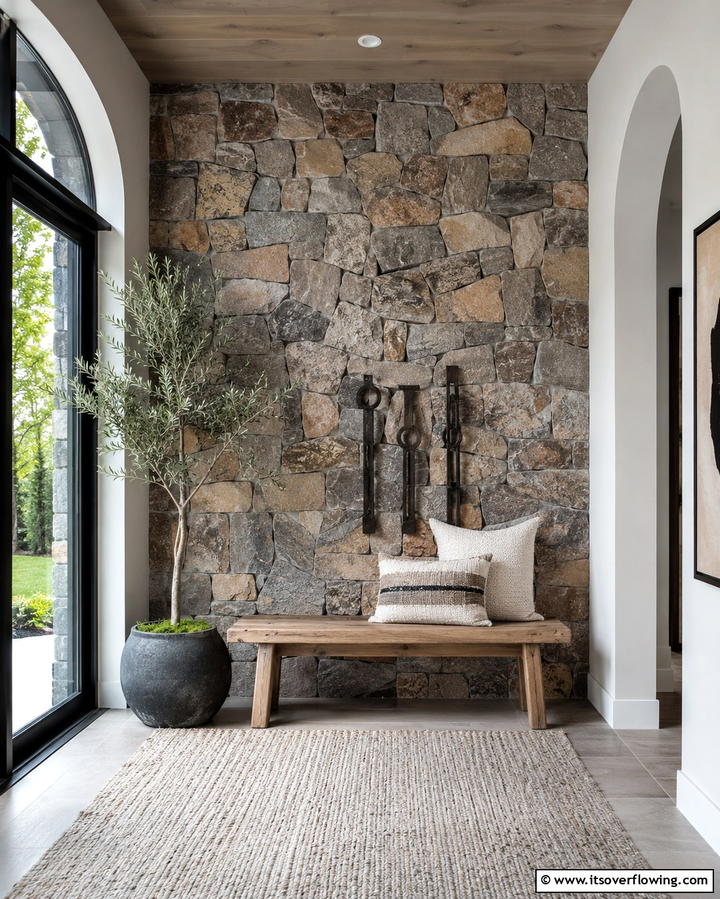 Stone Accent Walls - 25 Rustic Sunroom Ideas to Enjoy Nature Indoors