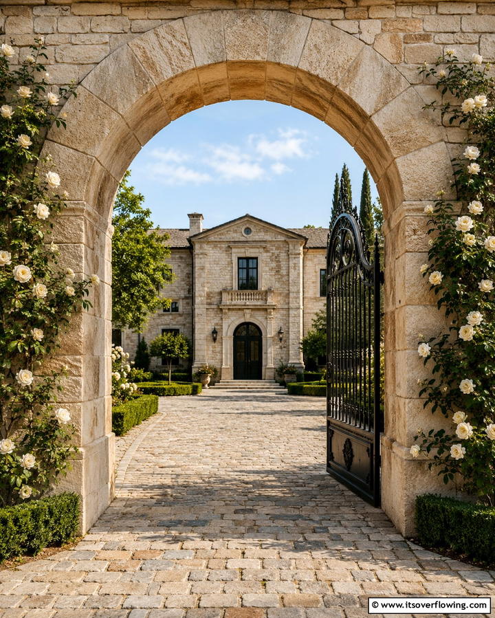 Stone Archways for Timeless Elegance - 25 Stone Exterior Home Ideas for a Timeless Look