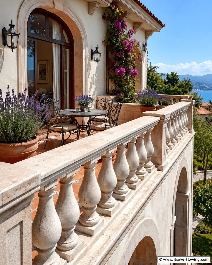 Stone Baluster Railings - 25 Balcony Railing Design Ideas for Safety and Style