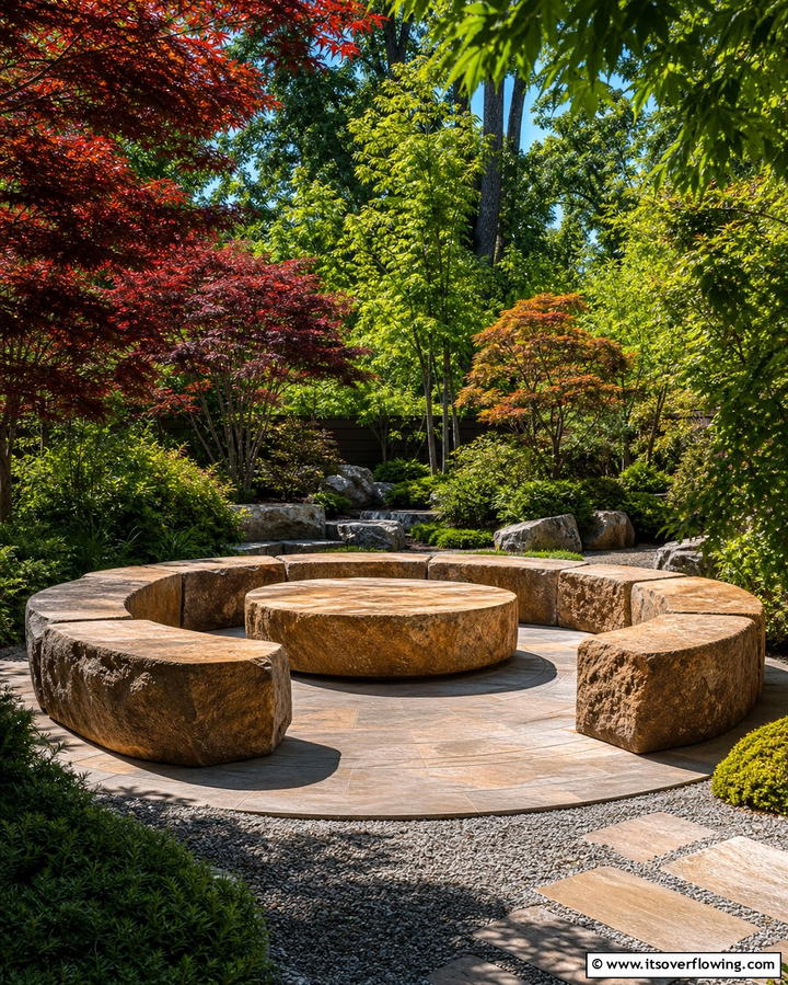 Stone Circle Seating - 25 Garden Seating Ideas for Relaxing Outdoor Spaces