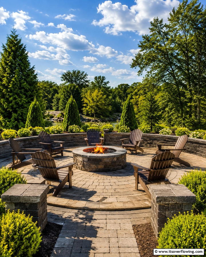 Stone Fire Pit - 30 Farmhouse Patio Ideas for Rustic Outdoor Relaxation