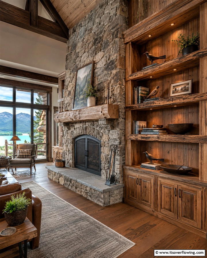 Stone Fireplace with Built In Shelves - 30 Fireplace with Bookshelves Ideas for Cozy Literary Nooks