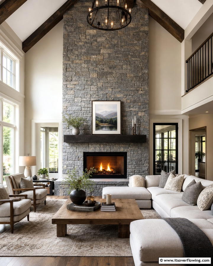 Stone Fireplaces as a Focal Point - 25 Modern Cape Cod House Ideas for Coastal Living