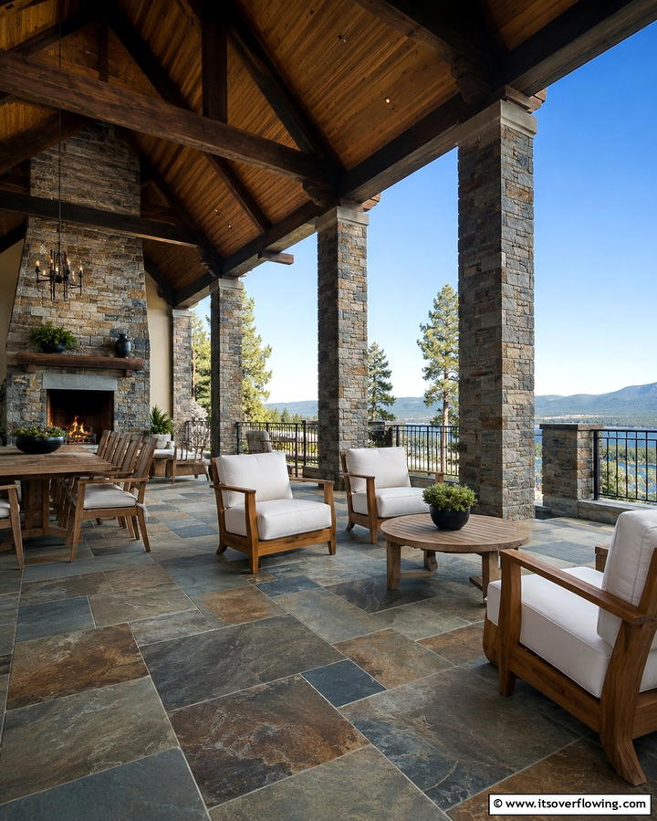 Stone Flooring - 25 Porch Flooring Options for Stylish Outdoor Spaces