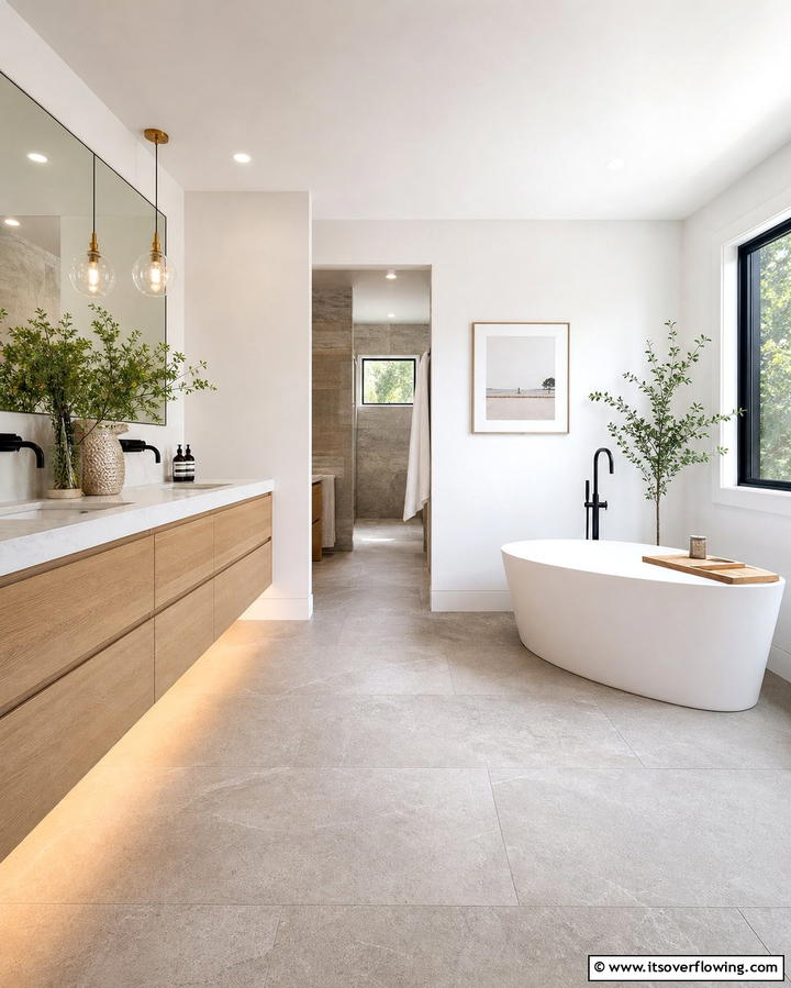 Stone Flooring with Radiant Heating - 25 Stone Bathroom Ideas for a Rustic and Elegant Look
