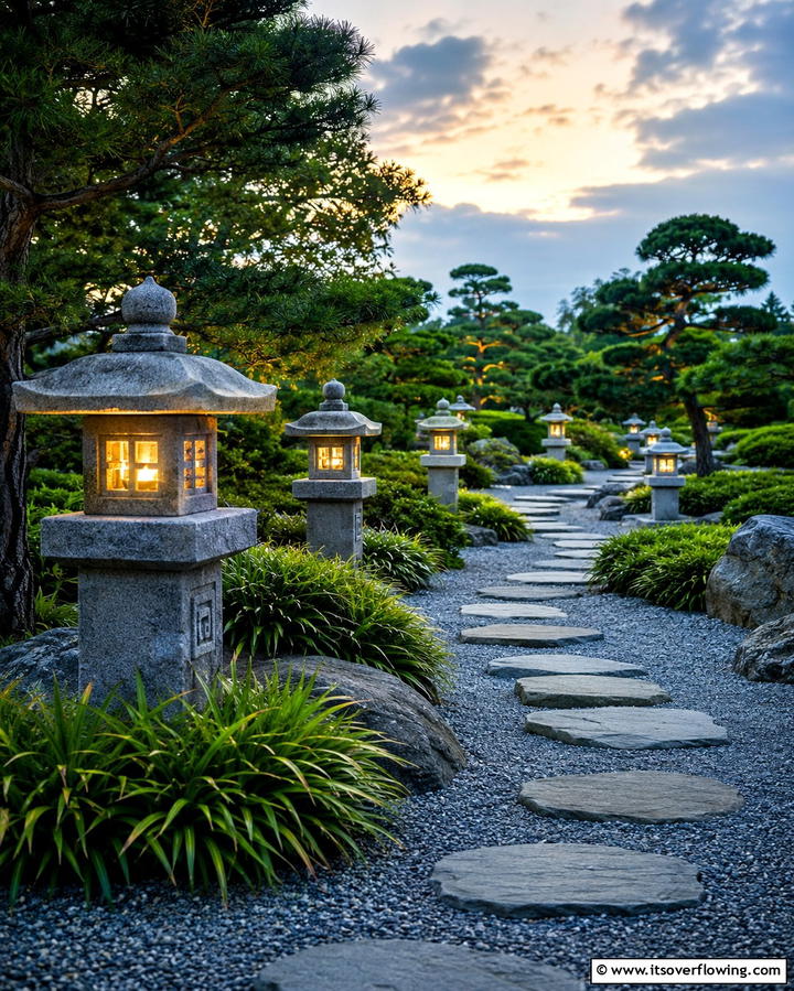 Stone Lantern Pathway - 30 Japanese Garden Ideas for Zen Outdoor Spaces