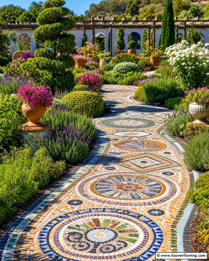 Stone Mosaic Pathway - 30 Stunning Garden Path Ideas to Guide Your Landscape