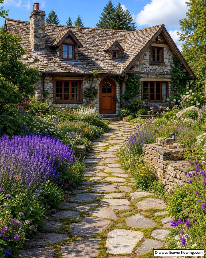 Stone Pathways - 20 Charming Cottagecore House Exterior Ideas