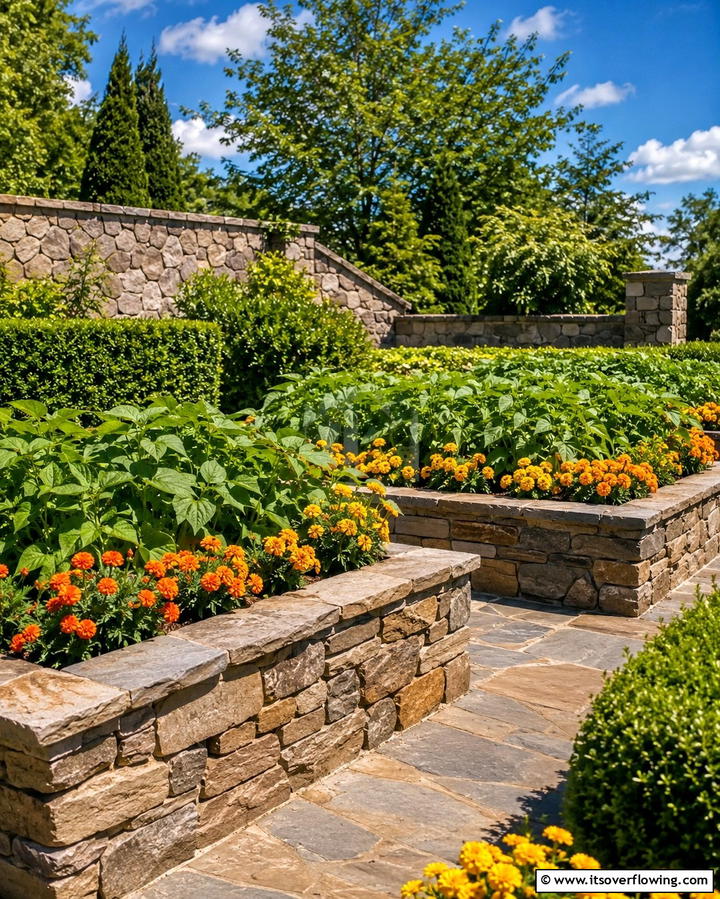 Stone Raised Beds for Timeless Durability - 25 Raised Garden Bed Ideas for a Thriving Vegetable Garden